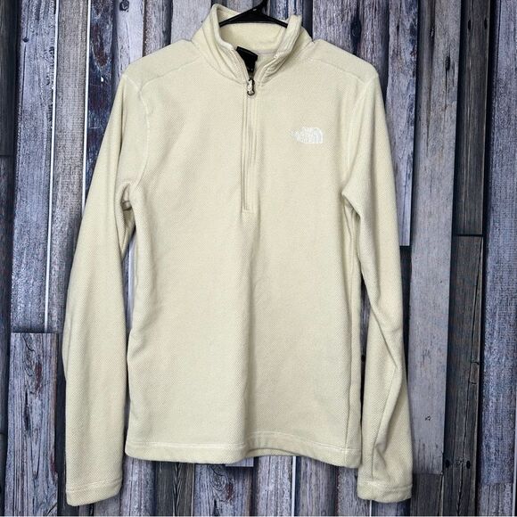 |EUC| NORTH FACE Waffle Knit Fleece Lined Quarter Zip Sweatshirt - Picture 1 of 6